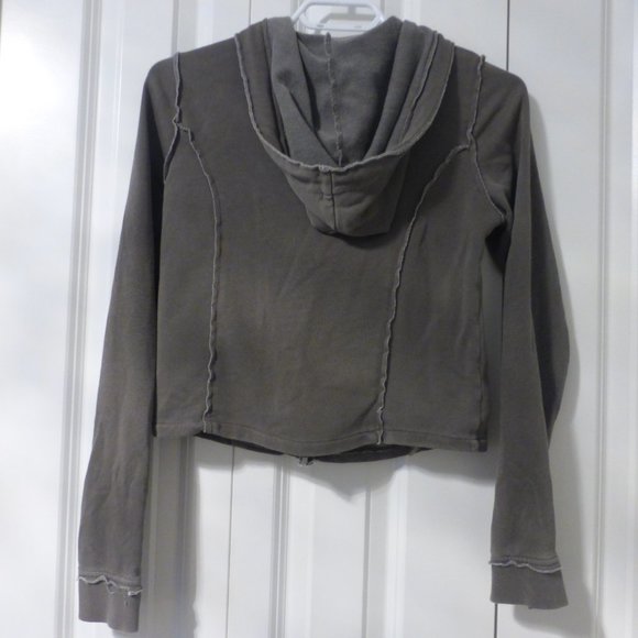 H&M DIVIDED olive moto style zip up hoodie with side pockets - Picture 2 of 10
